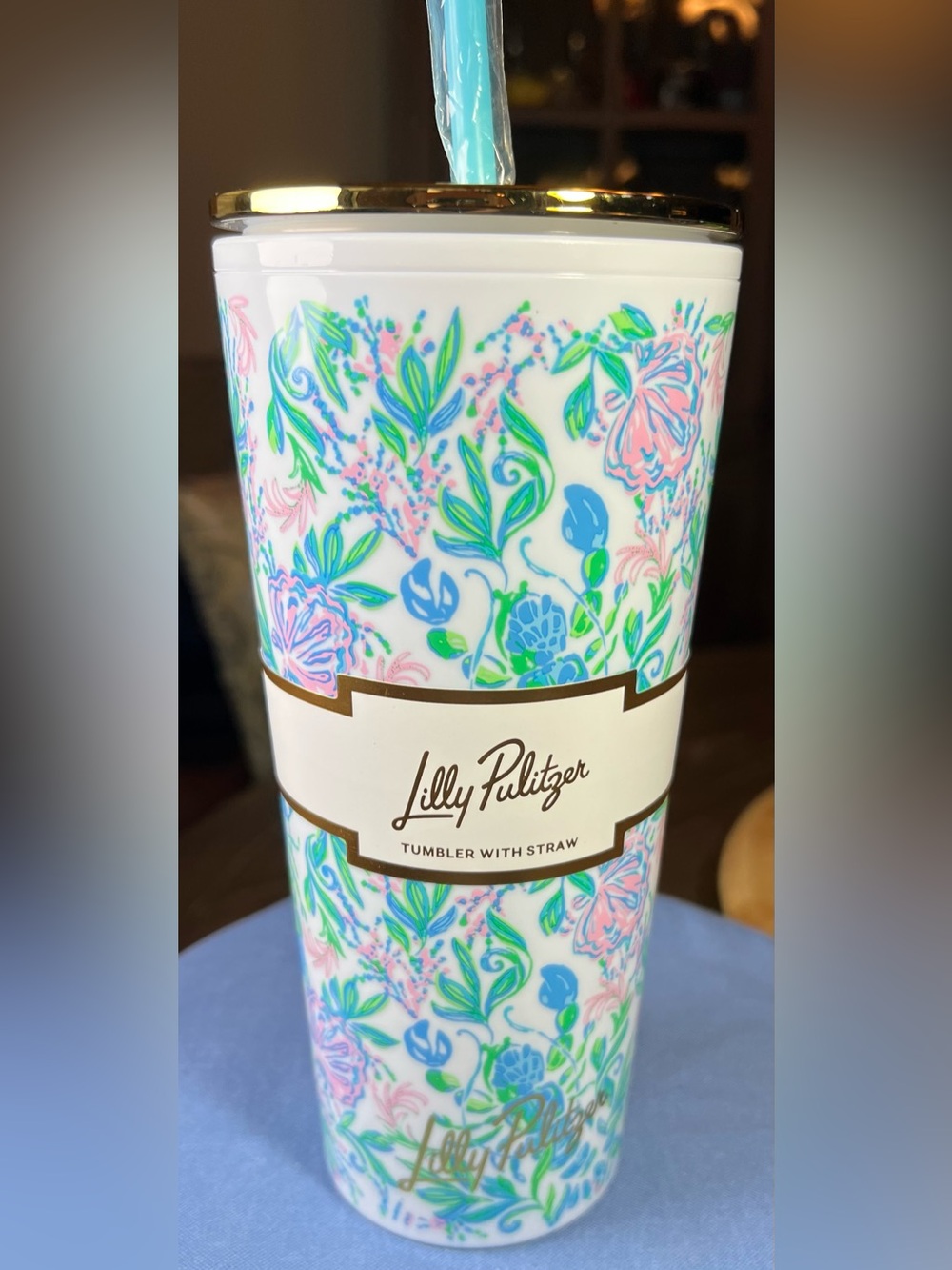 Lilly Pulitzer Floral Insulated Tumbler — Pink, Blue & Green
